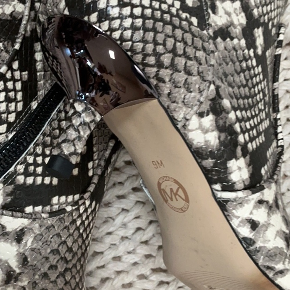 Michael Kors Black and Gray Snakeskin Ankle Boots - Picture 5 of 5